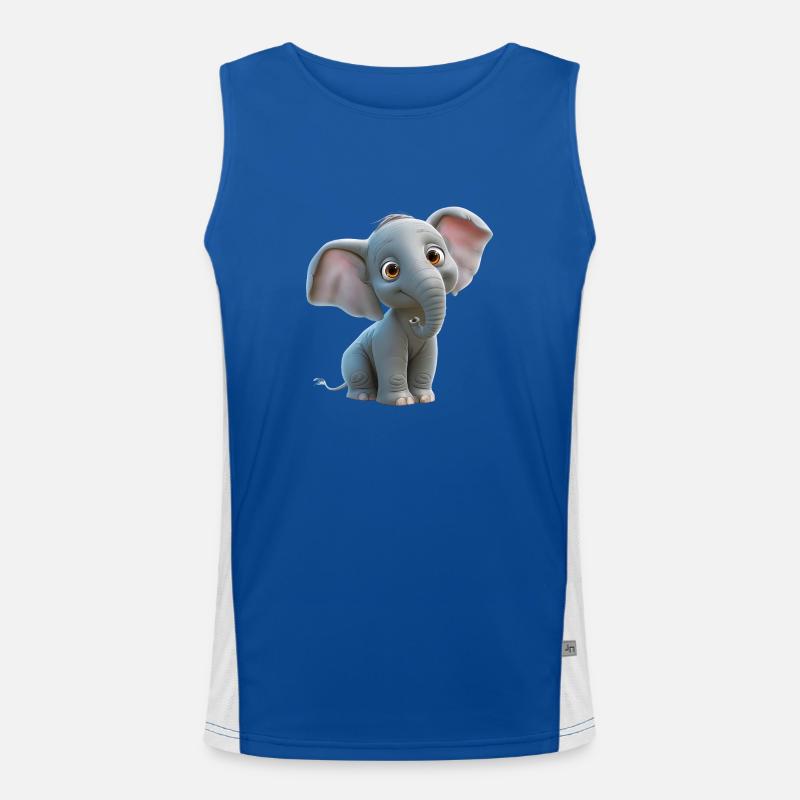 Drolliger kleiner Elefant Funktionelles Kontrast-Tank Top für Männer 