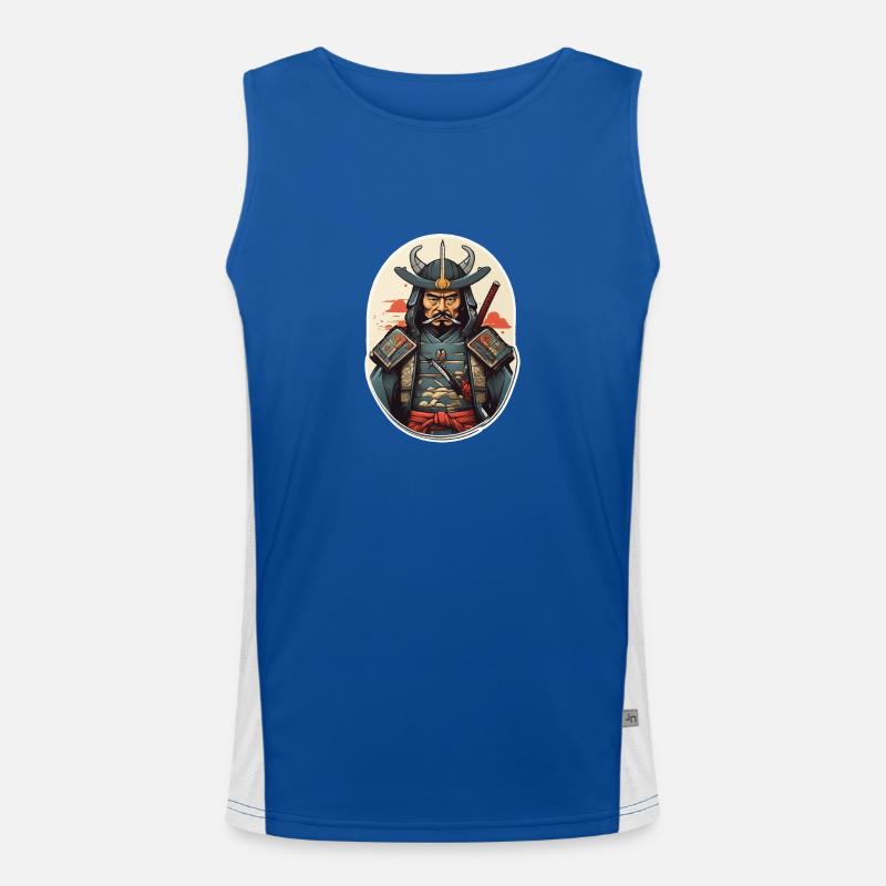 Japan Samurai Warrior - Men's Functional Contrast Tank Top  - royal/white