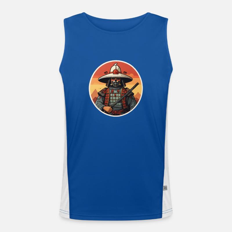 Japan Samurai Warrior Men's Functional Contrast Tank Top 
