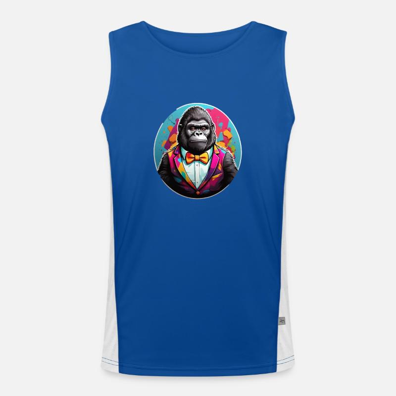 Funny Comic Gorilla - Men's Functional Contrast Tank Top - royal/white