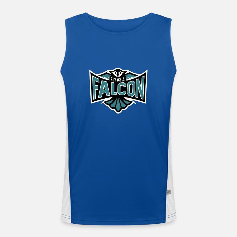 Fly As A Falcon - Grey Blue Men's Functional Contrast Tank Top 