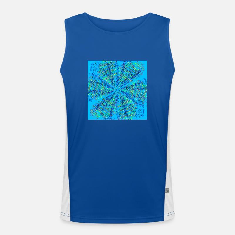 Light Blue Pinwheel Men's Functional Contrast Tank Top 