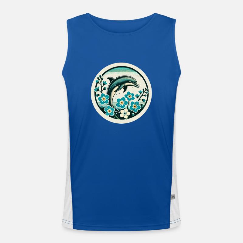 Retro Dolphin - Men's Functional Contrast Tank Top - royal/white