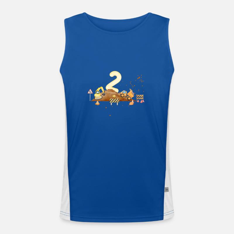 2nd anniversary construction site - Men's Functional Contrast Tank Top - royal/white