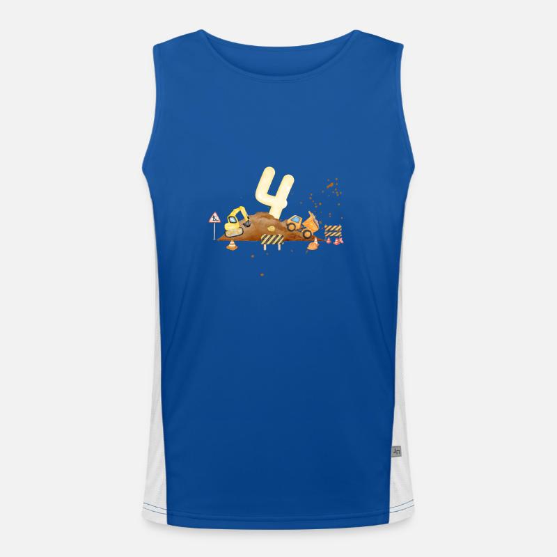 4th Anniversary Construction Site - Men's Functional Contrast Tank Top  - royal/white