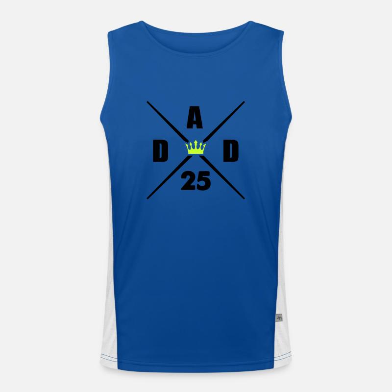 dad 25 - Men's Functional Contrast Tank Top  - royal/white