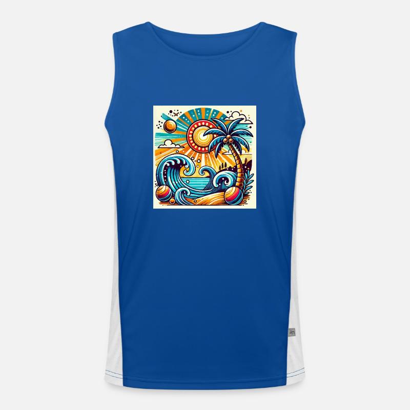 Tropical sunset Men's Functional Contrast Tank Top 