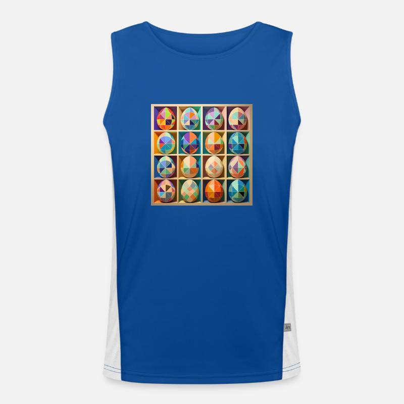 Easter Eggs Design No.10 Men's Functional Contrast Tank Top 
