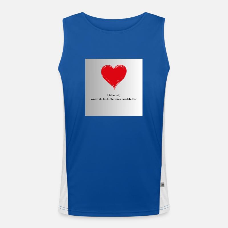 Liebe-Schnarchen Funktionelles Kontrast-Tank Top für Männer 