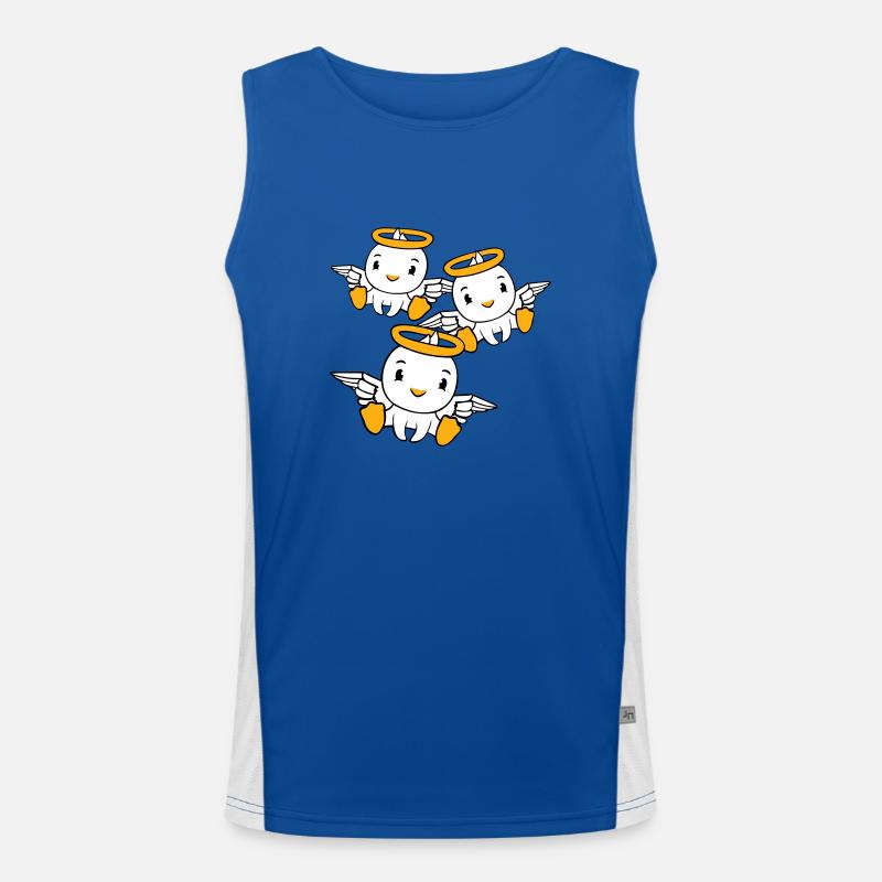 3 Enten Engel Freunde Heiligenschein heilig Team Funktionelles Kontrast-Tank Top für Männer 
