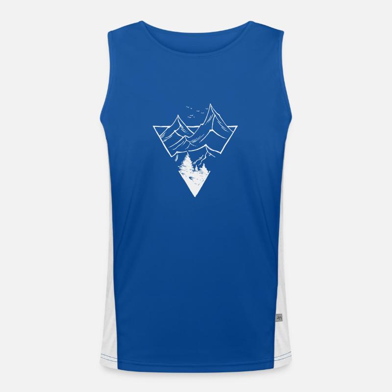 Triangle, Mountains & Forest Men's Functional Contrast Tank Top 