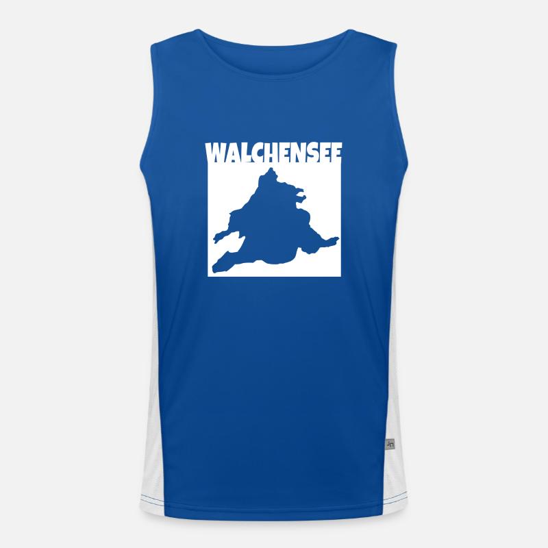 Walchensee Silhouette Funktionelles Kontrast-Tank Top für Männer 