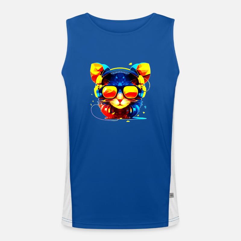 Ein Techno und Rave Mäuschen mit Sonnenbrille Funktionelles Kontrast-Tank Top für Männer 