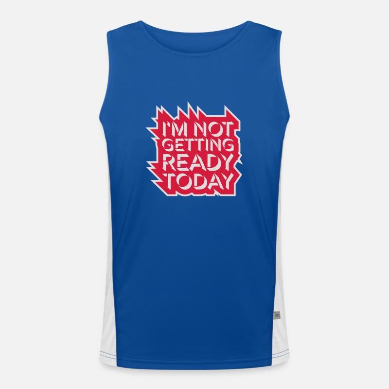 not getting ready today - Men's Functional Contrast Tank Top  - royal/white