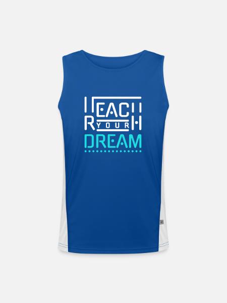 Greifen Sie nach Ihren Träumen - Funktionelles Kontrast-Tank Top für Männer  - Royal/Weiß - Vorne