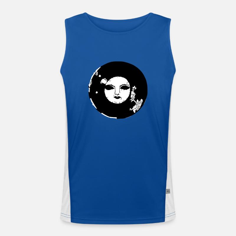 Sonne Mond Mosaik Astrologie Symbol Vektor 06 Funktionelles Kontrast-Tank Top für Männer 