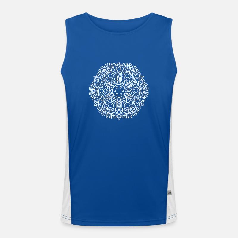 Maya Pattern - Men's Functional Contrast Tank Top  - royal/white