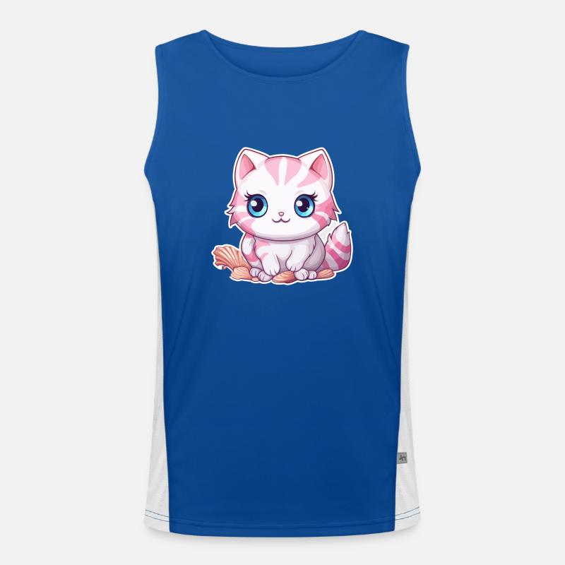 Katze Manga Funktionelles Kontrast-Tank Top für Männer 