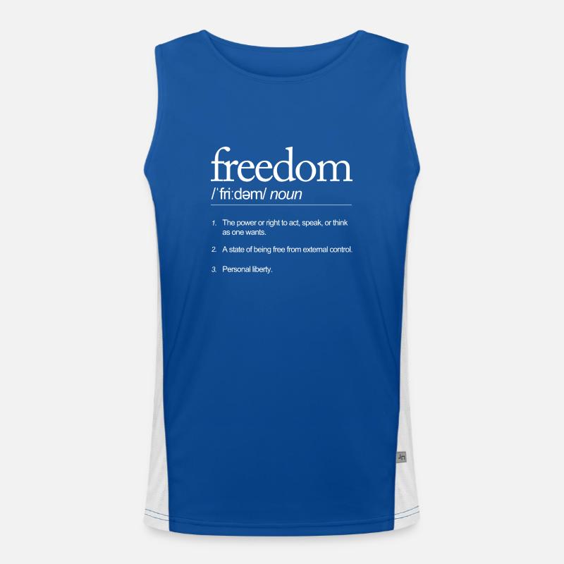 Freedom Definitely Speaking Action Thinking Men's Functional Contrast Tank Top 