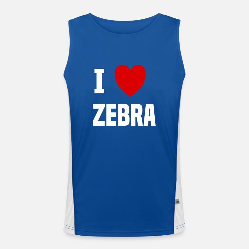Ich liebe Zebra Funktionelles Kontrast-Tank Top für Männer 