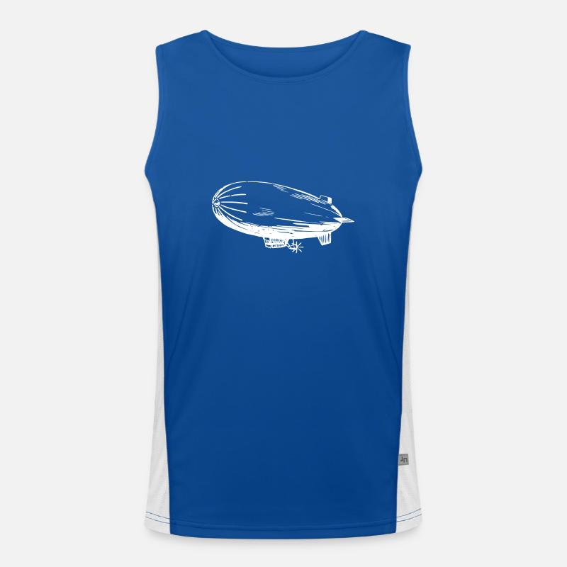 Silhouette eines Luftschiffs – Stilvolles Funktionelles Kontrast-Tank Top für Männer 
