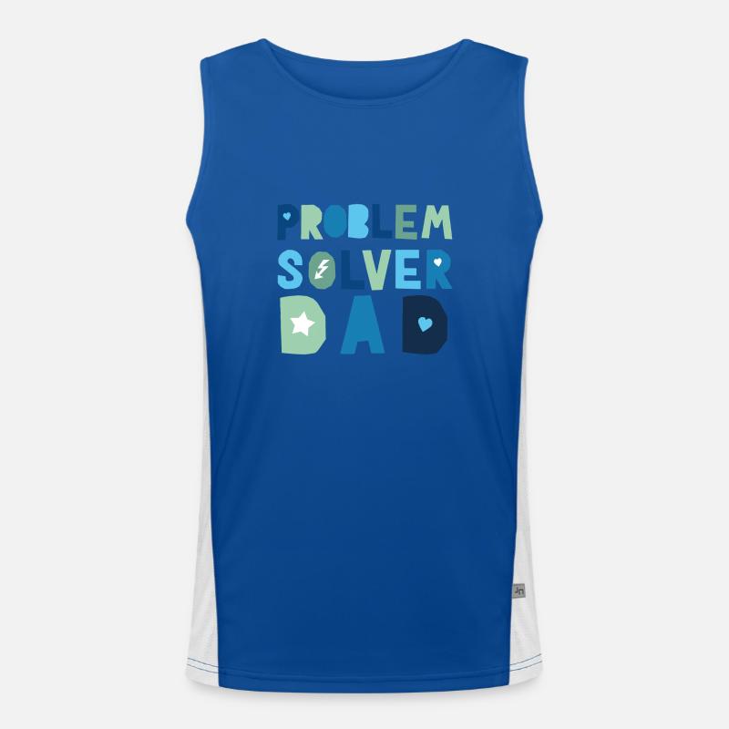 Problem Solver Dad - Men's Functional Contrast Tank Top  - royal/white