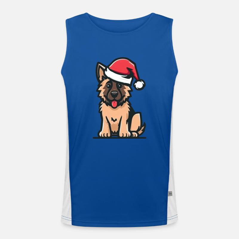 Weihnachten Schäferhund - Süßes Hundedesign Funktionelles Kontrast-Tank Top für Männer 