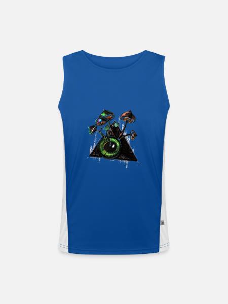 A special fungus and the all-seeing, third eye - Men's Functional Contrast Tank Top  - royal/white - Front