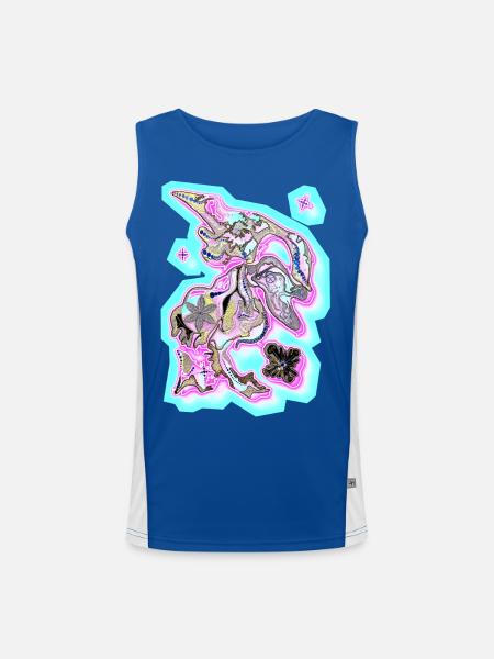 Points fog - Men's Functional Contrast Tank Top  - royal/white