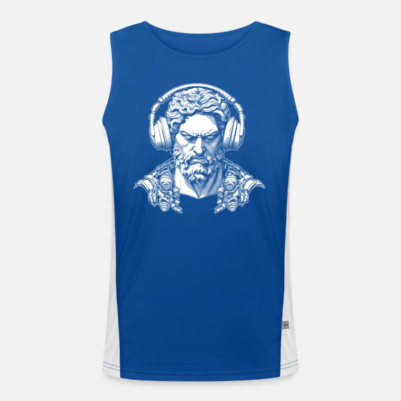 Klangvolle Leidenschaft: Zeus’ Kopfhörer-Style. Funktionelles Kontrast-Tank Top für Männer 