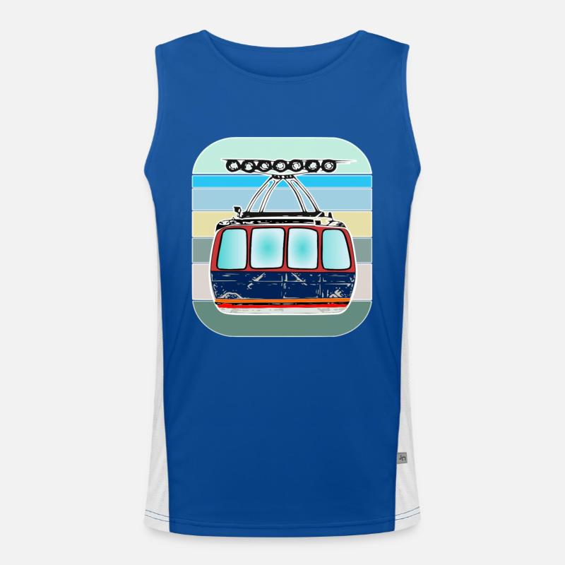 Cable car gondola bergbahn cable car technology Men's Functional Contrast Tank Top 