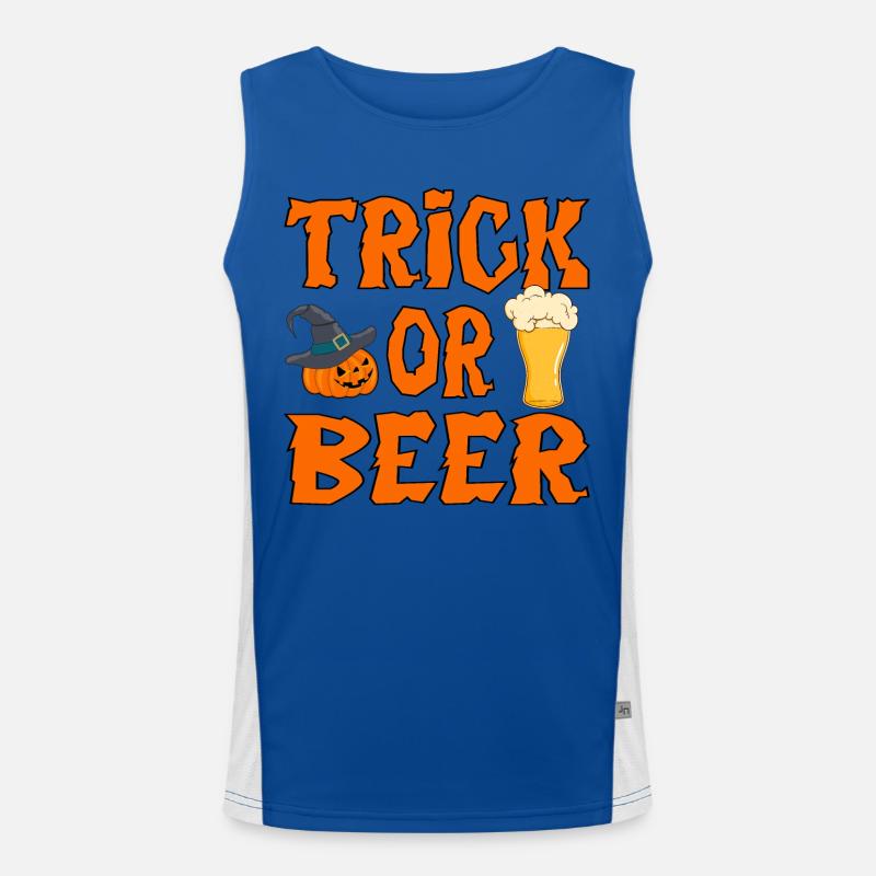 Halloween Trick or Beer Men's Functional Contrast Tank Top 