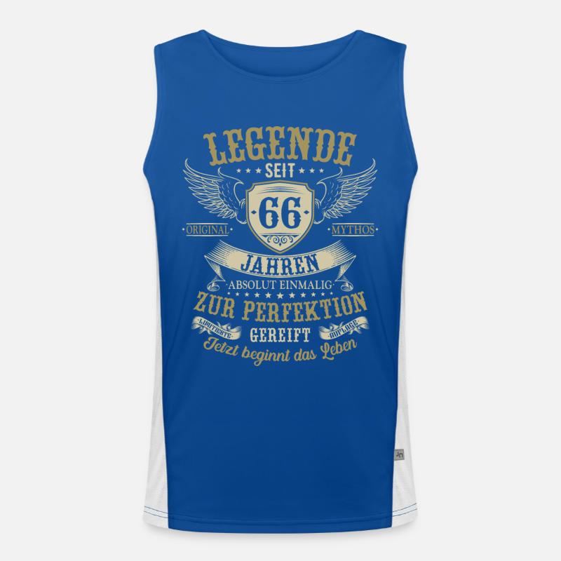 66 Geburtstag Legende Geburtstagsspruch 66 Jahre Funktionelles Kontrast-Tank Top für Männer 