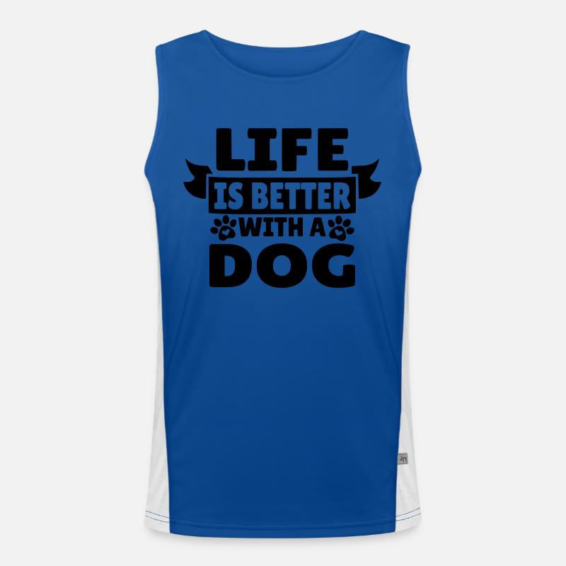 Das Leben ist besser mit einem Hund Funktionelles Kontrast-Tank Top für Männer 