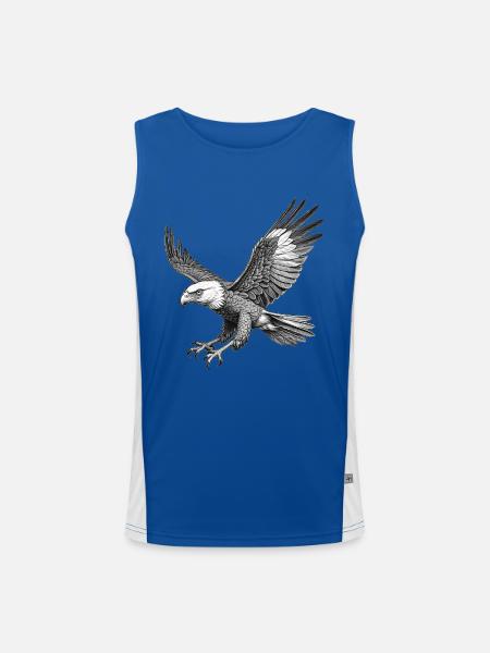 Flying Eagle, Graphic - Men's Functional Contrast Tank Top  - royal/white