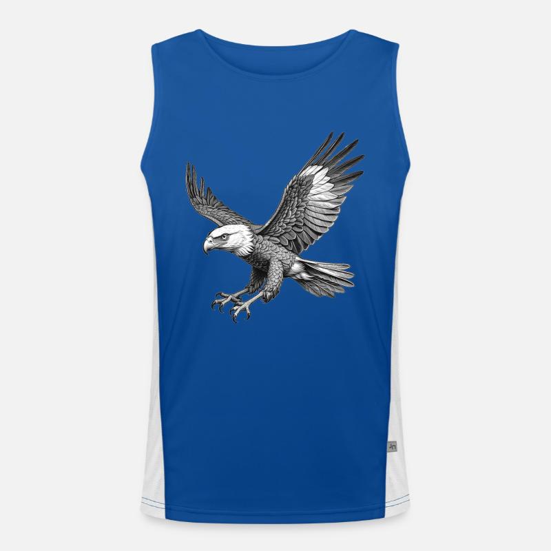 Flying Eagle, Graphic - Men's Functional Contrast Tank Top  - royal/white