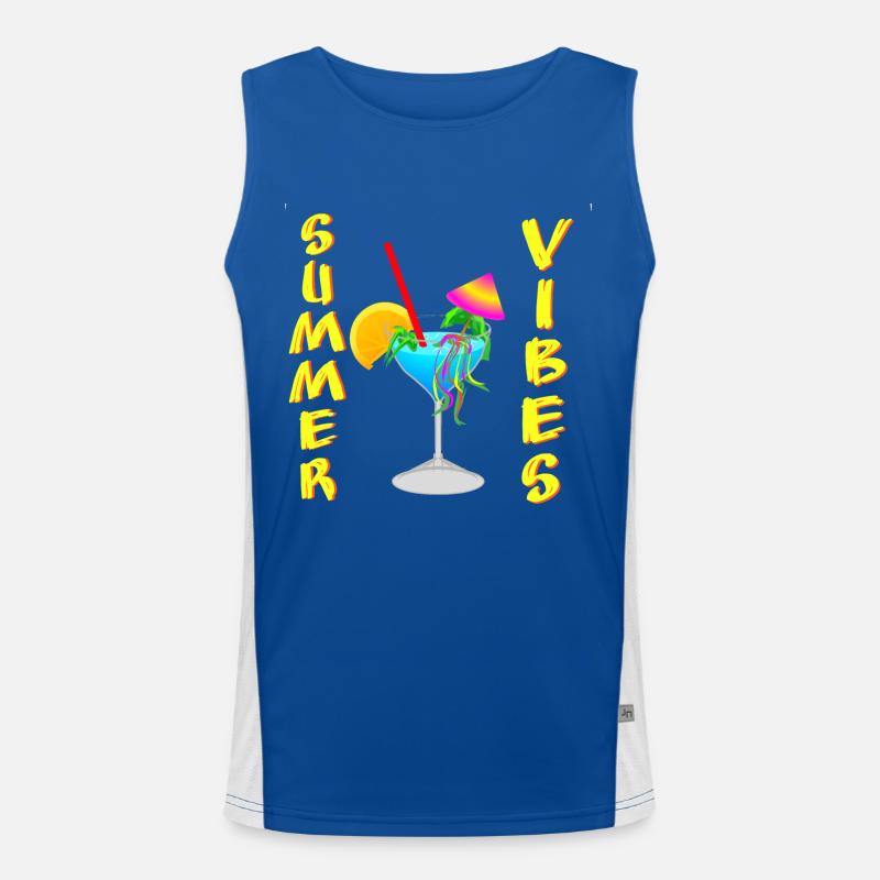 Cocktail Summer Vibes - Men's Functional Contrast Tank Top  - royal/white