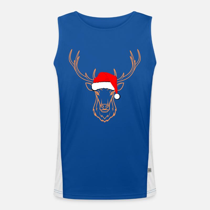 Oh Deer Hirsch lustiges Weihnachtsgeschenk, Hirsch Funktionelles Kontrast-Tank Top für Männer 