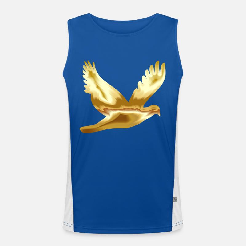 Taube Friedenstaube Gold Geschenk Geschenkidee Funktionelles Kontrast-Tank Top für Männer 