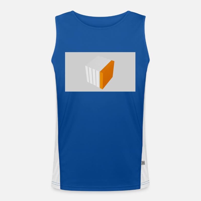 Splitting cube orange Men's Functional Contrast Tank Top 
