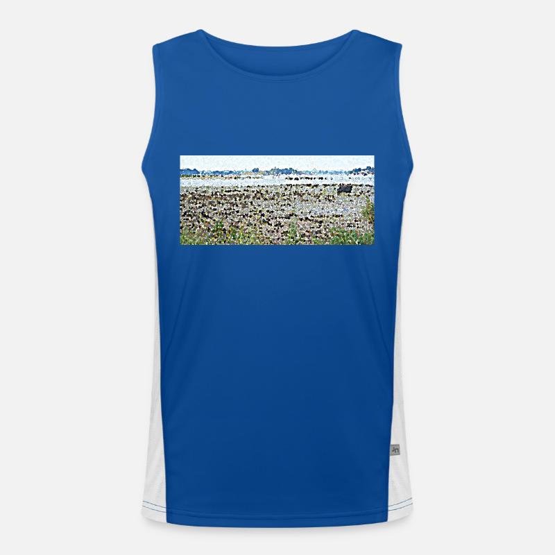 Low tide in Brittany Men's Functional Contrast Tank Top 