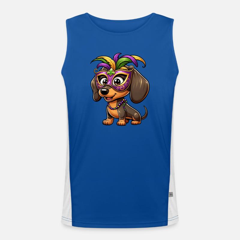 Mardi Gras Dackel, Bunter Hund Funktionelles Kontrast-Tank Top für Männer 