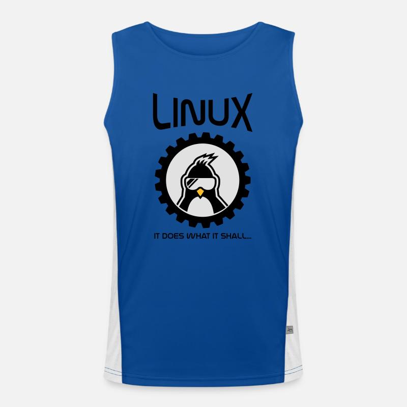 linux does what it shall - Men's Functional Contrast Tank Top  - royal/white