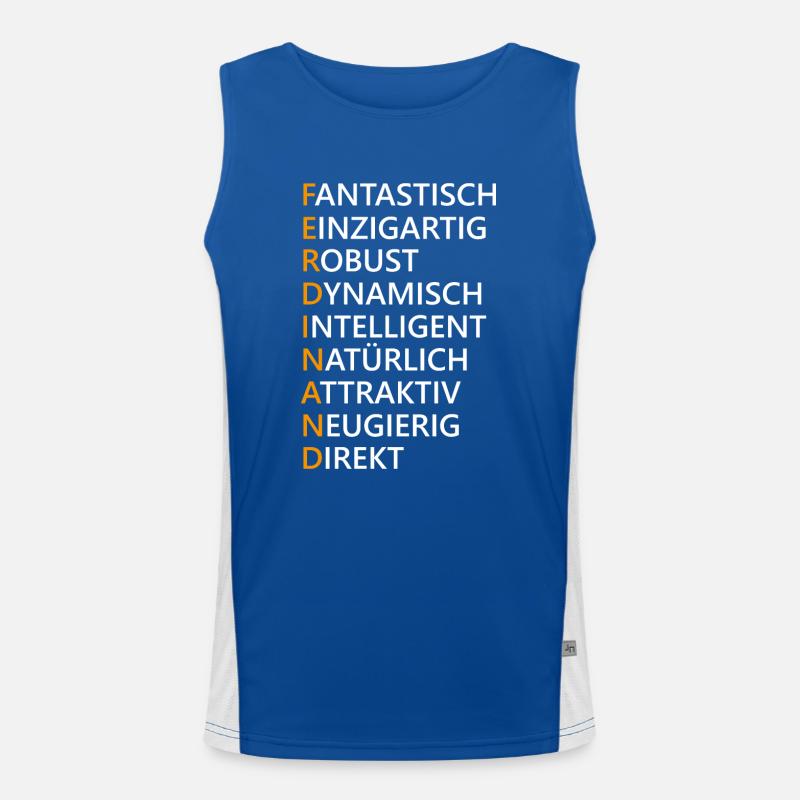 Ferdinand Name Geschenk Funktionelles Kontrast-Tank Top für Männer 