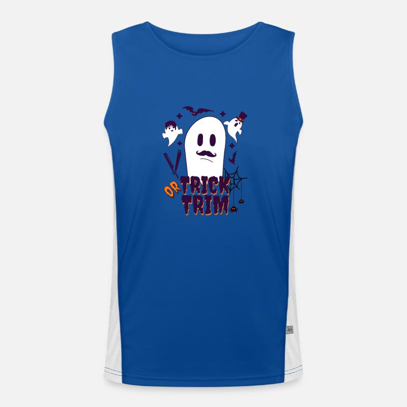 Friseur Haare Halloween Trick oder Trimmen Funktionelles Kontrast-Tank Top für Männer 