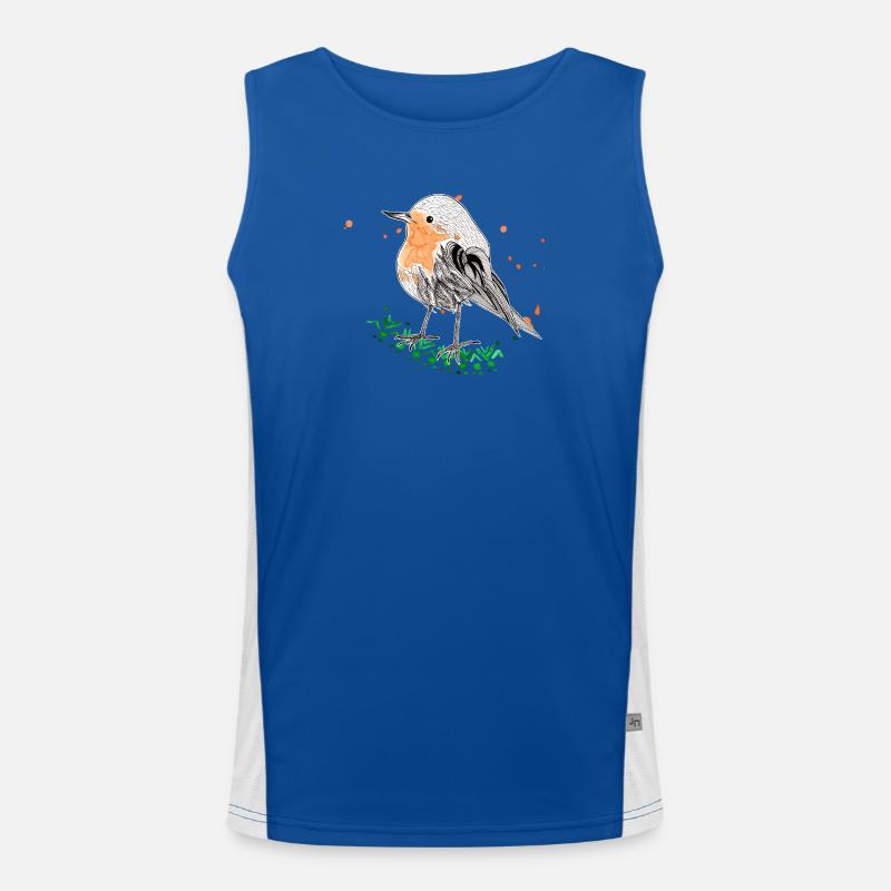 Rotkehlchen Funktionelles Kontrast-Tank Top für Männer 