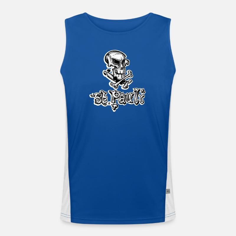 St Pauli Skull Graffiti Funktionelles Kontrast-Tank Top für Männer 