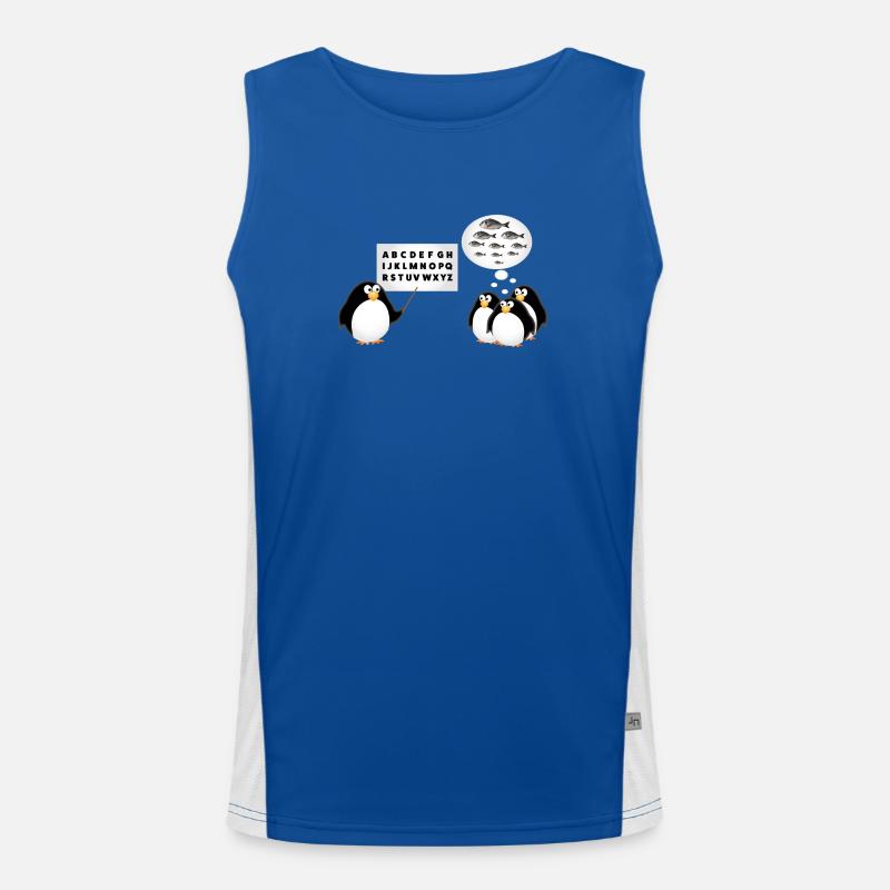 Schule - Pinguin Funktionelles Kontrast-Tank Top für Männer 