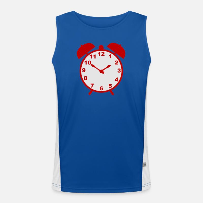 Klassischer Wecker mit rotem Rahmen Funktionelles Kontrast-Tank Top für Männer 