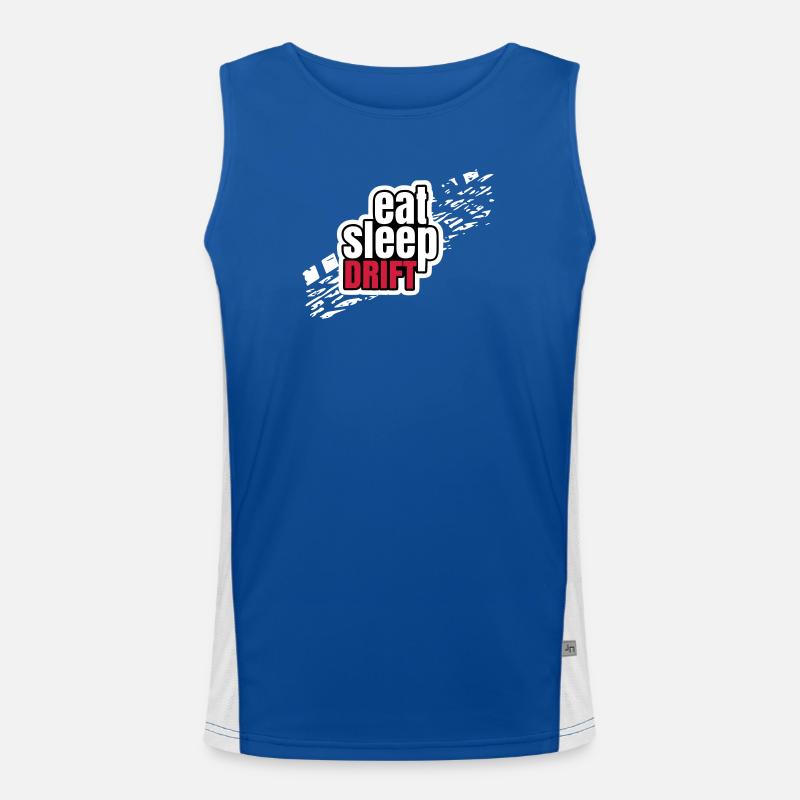 Eat Sleep Drift Funktionelles Kontrast-Tank Top für Männer 